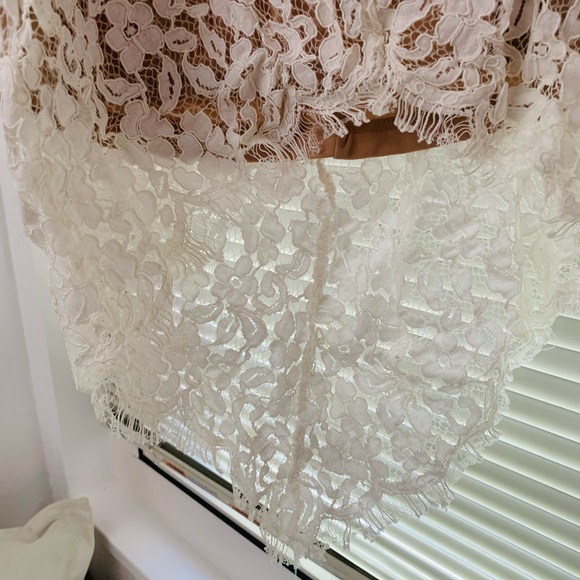 Dreamt of You White Lace High-Low Midi Dress - Picture 4 of 9